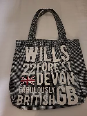 £9.99 • Buy Jack Wills Tote / Shopping Bag - Original - Black - Dogtooth Pattern 