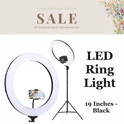 Embellir 19 Inch LED Ring Light 6500K 5800LM Dimmable Make Up Studio With Stand • $104.06