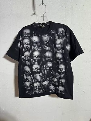 Vintage 90s H.R. GIGER’S Wall Of Babies T Shirt L Horror Art Industrial Metal • $200