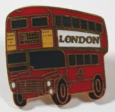 Vintage London Double Decker Bus Enamel Pin Badge. 22x22mm. • £10