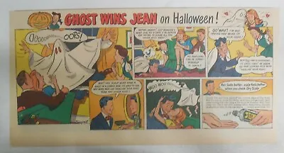 Vaseline Hair Tonic Ad: Ghost Wins Jean On Halloween ! From 1940's-50's  • $15