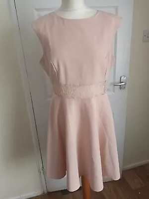 Miss Selfridge Dress Peach Colour With Decorative Net Waist  Size 16 • £7.99