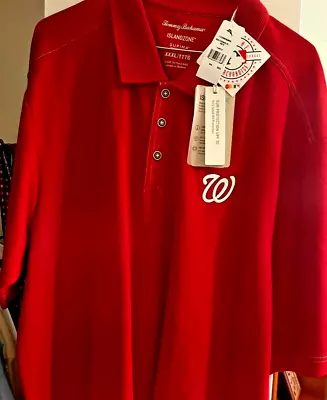 Brand New Tommy Bahama Nwt Men's Washington Nationals Supima Polo Shirt! Red 3xl • $0.99