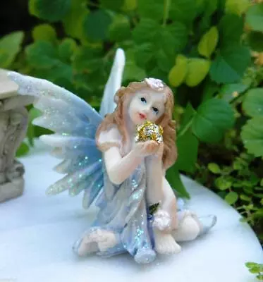 Miniature Fairy Garden Blue Terrarium Fairy W/ Glitter Ball - Buy 3 Save $5 • $9.95