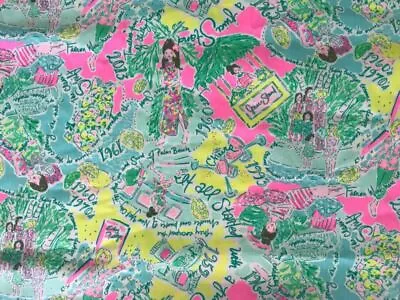 Lilly Pulitzer Dobby Cotton Fabric Multi Pop Up In The Beginning 36  X 57  • $29