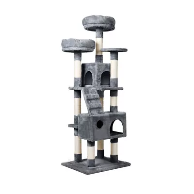 Pawz Cat Trees Scratching Post Scratcher For Large Cats Tower House Grey 141cm • $109.99