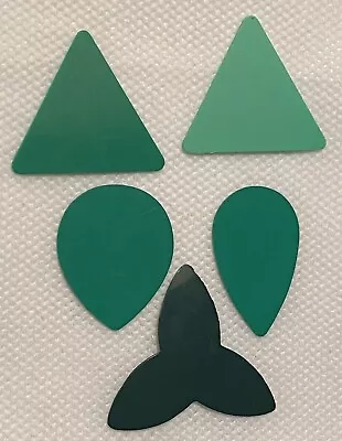 VIntage Guitar Picks-1960’s Green Celluloid- Lot Of 5- Assorted Shapes- Unused • $45.99