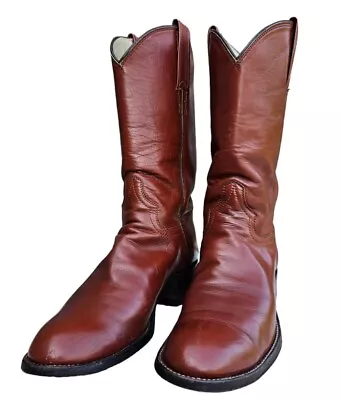 Vintage Handmade M.L. Leddys & Sons Woman’s Cowboy Boots 5.5 Brown Calfskin • $99.99