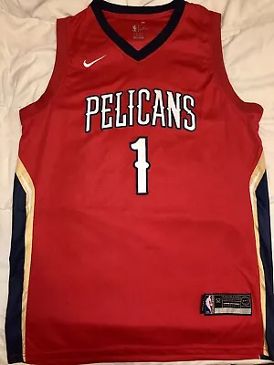 ZION WILLIAMSON RC #1 PELICANS NIKE SWINGMAN RED AEROSWEAT JERSEY Sz 52/XL NWOT • $50