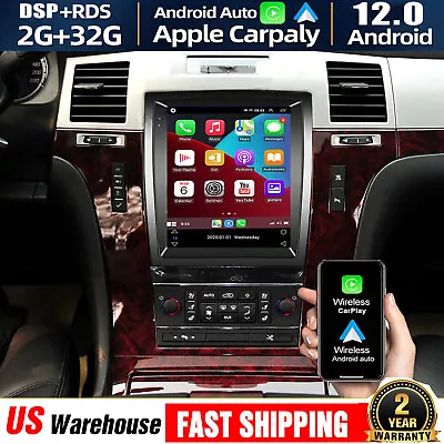 9.7  Car Radio Stereo GPS BT Carplay  For Cadillac Escalade 2007-2014 Android 12 • $176.39