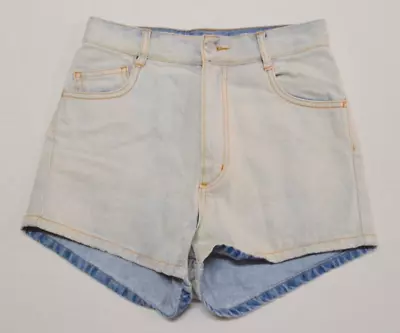 Zulu & Zephyr Womens Washed Out Pale Blue High Waisted Denim Shorts Size 6 • $51