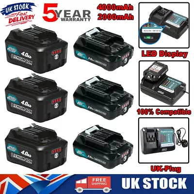 Makita 12V CXT Battery & Charger Set 4AH 2Ah BL1021B BL1041B BL1040 BL1015 10.8V • £33.90