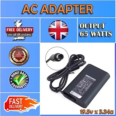 For Dell 1x917 65w (19.5v 3.34a) Ac Adapter Power Supply (7.4mm X 5.0mm Pin) • £21.95