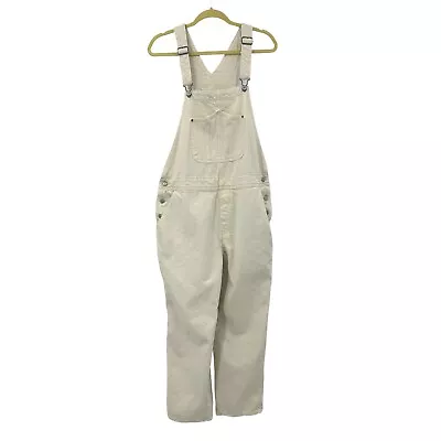 Vintage Y2K Womens Old Navy Denim Carpenter Style Jean Overalls Sz 16 Ivory • $24