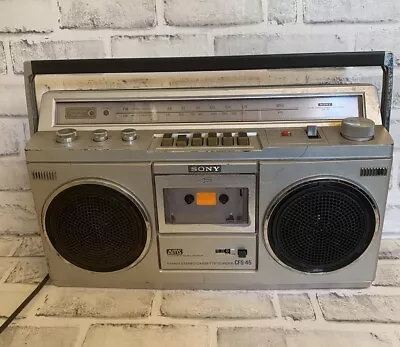 SONY CFS-45 1980’s Radio Cassette Corder BOOMBOX AM/FM Retro Stereo Silver • $50