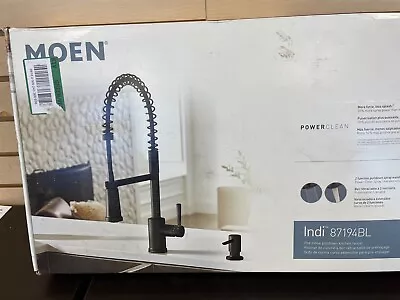 Moen Indi Commercial Style Kitchen Faucet Pull Down Spray Black 87194BL • $169.06