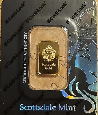 Scottsdale Mint 5 Gram Gold Bar (In Certi-Lock Assay) Black) - .9999 Fine Gold🪙 • $395