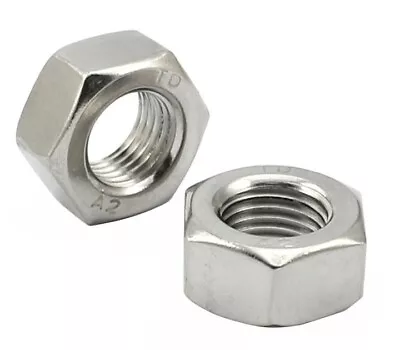 Left Hand Thread Hexagon Full Nuts A2 Stainless Steel M4m5m6m8m10m12m16 • £5.96