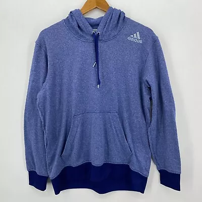 Adidas Hoodie Men's L Blue Ultimate Pullover Logo Pockets Lightweight • $14.95