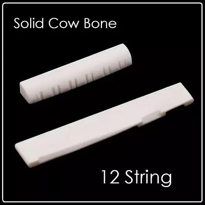 AHC BONE NUT And SADDLE Set For 12 String Acoustic Guitar - UNIVERSAL FIT • $16.99