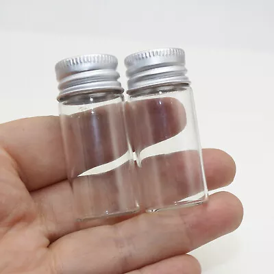 5 Empty Small Glass Storage Bottles Vials With Screw Cap 10ml(22X50mm) Mini Jars • $2.90