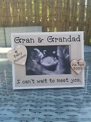 Baby Scan Photo Picture Frame Personalised Any Wording Nan Grandad Gran Mum Dad • £14.95