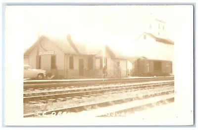 1960's Parkersburg Iowa Railroad Vintage Train Depot Station RPPC Photo Postcard • $29.95