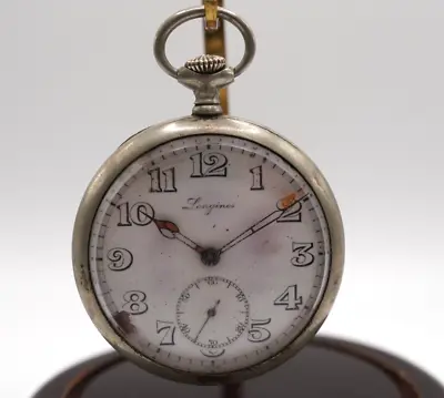 Vintage Longines 52mm Stainless Steel Railroad Open Face Pocket Watch A867 • $265.99
