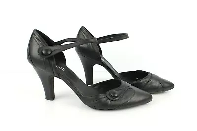 Minelli Court Shoes Flanged Black Leather T 39 Top Condition • $56.36