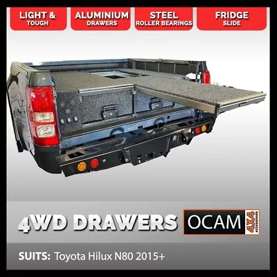 OCAM Aluminium Rear Drawers For Toyota Hilux N80 2015-Current Dual Cab • $2499