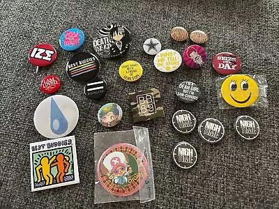 Lot Of 24 Random Vintage Pin Back Buttons • $14