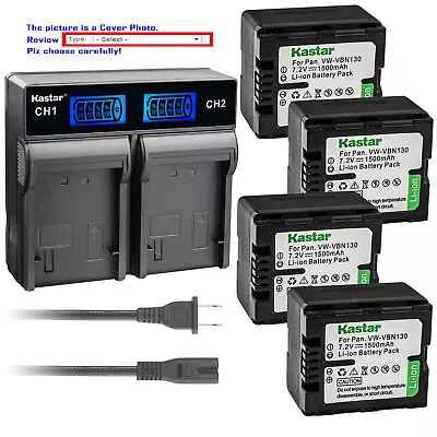 Kastar Battery LCD Rapid Charger For Panasonic VW-VBN130 VBN130 VW-VBN070 VBN260 • $19.99