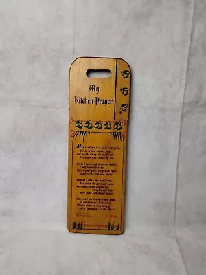 Vintage Kitchen Prayer Wooden Cutting Board Knife Set Wall Folk Art Decor • $13.99