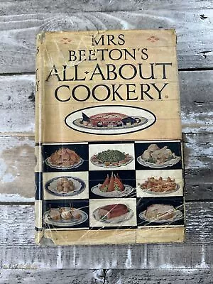 Mid 1900s Antique Cook Book  Mrs. Beeton's All-About Cookery  Dust Jacket • $50