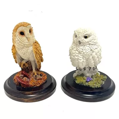 Country Artists Owl Figures For The Discerning Snowy Barn Handmade X2 RMF50-PL • £4.99