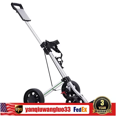 3 Wheel Golf Pull Push Cart Trolley Swivel Scorecard Drink Holder Foldable New • $67.45