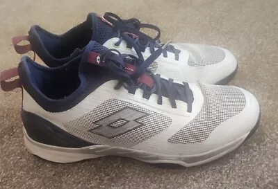 Lotto Men's Mirage 200 Speed Tennis Shoes/Trainers White/Navy Blue UK Sz 11 • £17.99