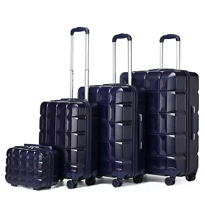 ABS Hard Shell 4 Wheels Suitcase Set Cabin Hand Luggage Lightweight Travel Case • £47.99