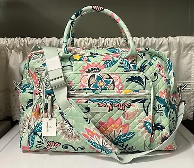 New With Tags Vera Bradley Large Weekender Travel Bag 22235-N33 Mint Flowers • $80