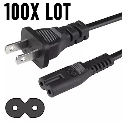 100PCS 2-Prong Port Pin AC Power Cord Cable Adapter PC Laptop PS2 PS3 HP Dell • $63.99