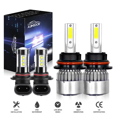 For Dodge Ram 3500 2002-2005 - LED Headlight Fog Light Bulbs Kit 4pc White 8000k • $35.99