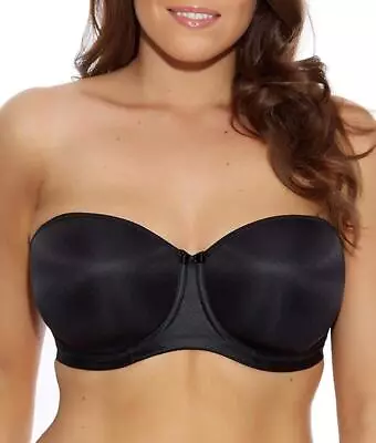 Elomi BLACK Smoothing Underwire Foam Molded Strapless Bra US 40H • $34.50