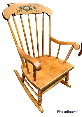Vintage S Bent & Bros Colonial Child Rocking Chair Solid Wood Rocker Spindles • $100