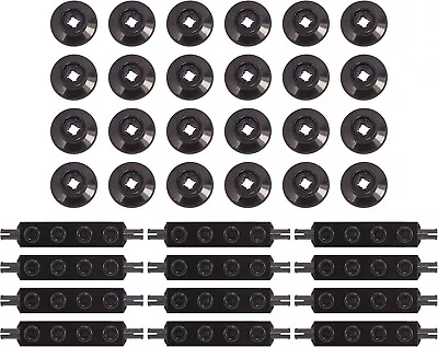 LEGO Train Wheels: Small Black Train Wheel 1x4 Black Axles Pack - 36 Pieces • $27.33