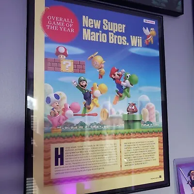 FRAMED 2010 New Super Mario Bros Wii Game Of The Year Video Game Wall Art • $29