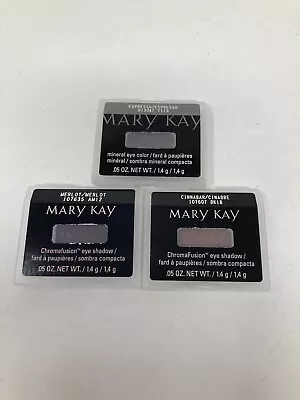 Lot Of 3 Mary Kay Chromafusion Mineral Color Eye Shadow Stormy Cinnabar Merlot • $9.99