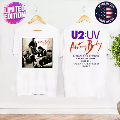 U2 Achtung Baby Live At Sphere T-shirt U2 Band Shirt White Cotton DP478 • $20.85