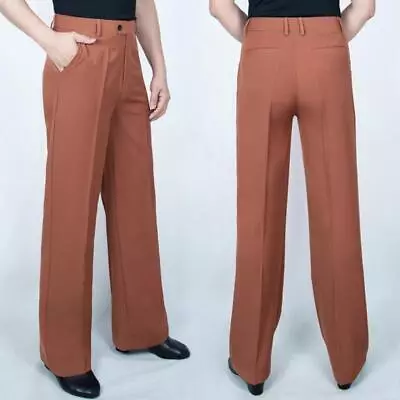 Men Ballroom Latin Dance Pants Straight Fit Modern Smooth Practice Trousers • $34.53