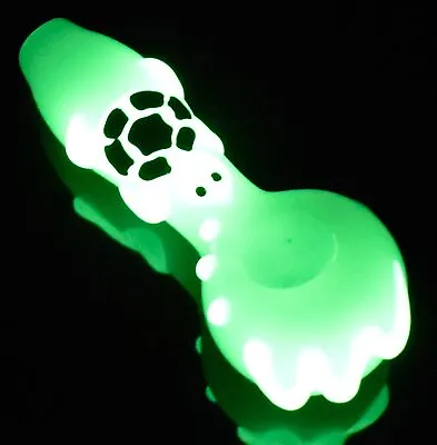 5  Glow In The Dark Turtle Glass Hand Pipe Spoon Pipe Bowl Pipe Glow Pipe *USA* • $21.05