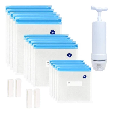 £16.70 • Buy Sous Vide Bags 20Pack Reusable Electric Vacuum Food Storage Save Sealer Cooker W